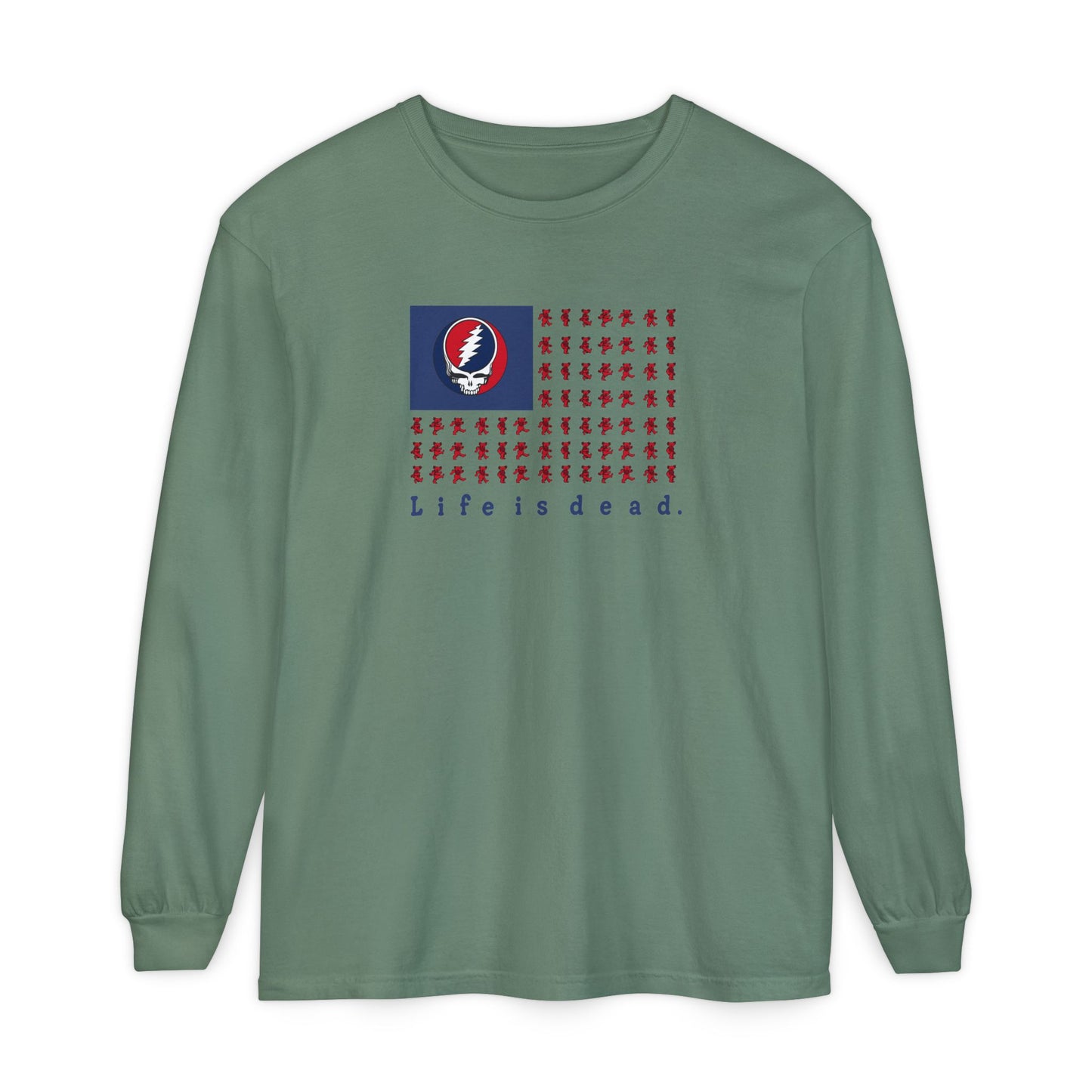Stealie & Bears Flag Vineyard Collection Garment-Dyed Long Sleeve