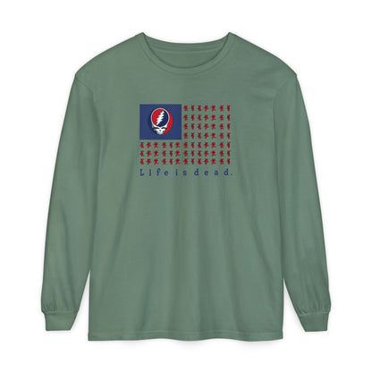 Stealie & Bears Flag Vineyard Collection Garment-Dyed Long Sleeve