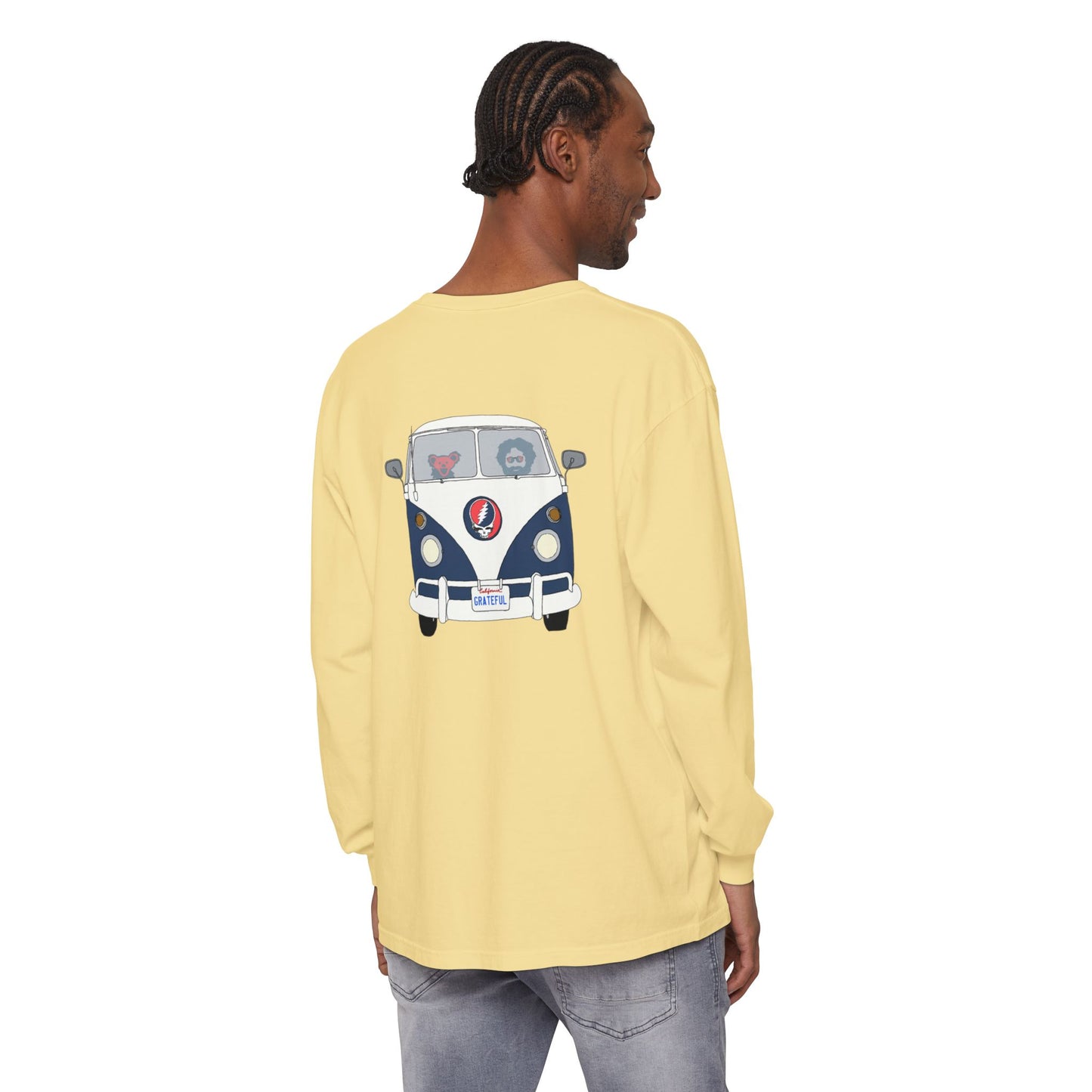 Jerry's Takin' The Bus Two-Sided Vineyard Collection Garment-dyed Long Sleeve T-Shirt