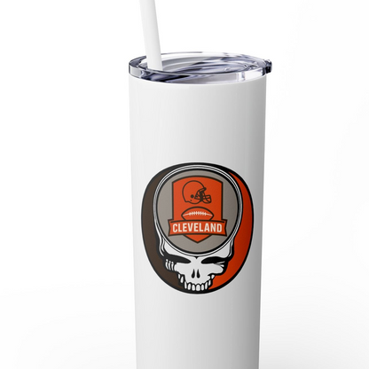 Cleveland Football Stealie Skinny Tumbler with Straw, 20oz - NFL