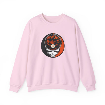 Baltimore Orioles Grateful Dead Stealie Crewneck Sweatshirt - MLB