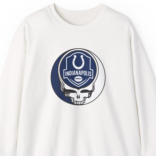 Indianapolis Football Stealie Grateful Dead Crewneck Sweatshirt - NFL