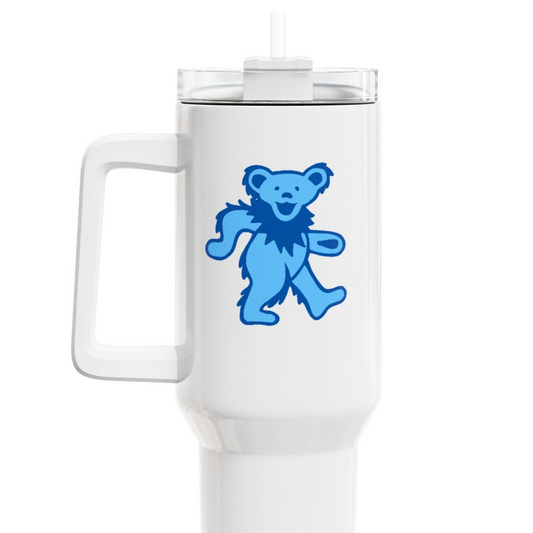 Blue Dancing Bear "Fat Man" Tumbler,  Double Insulated 40oz Travel Mug