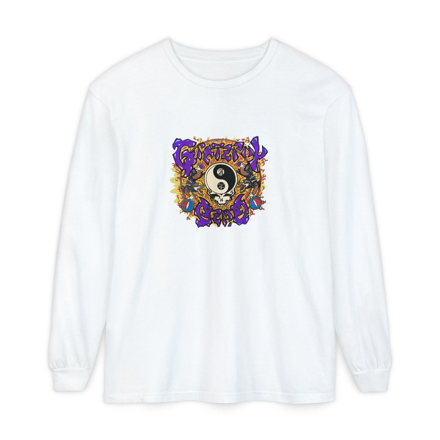 Grateful Dead Chinese New Year Concert Two-Sided Long-Sleeve Tee - Garment-dyed