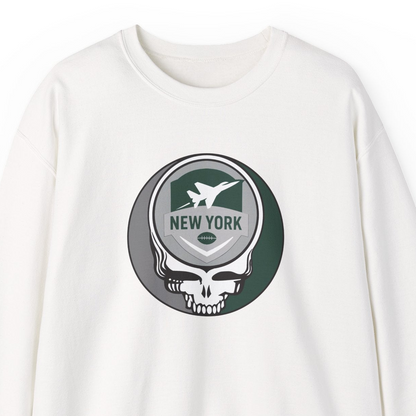 New York Football Grateful Dead Stealie Crewneck Sweatshirt - NFL