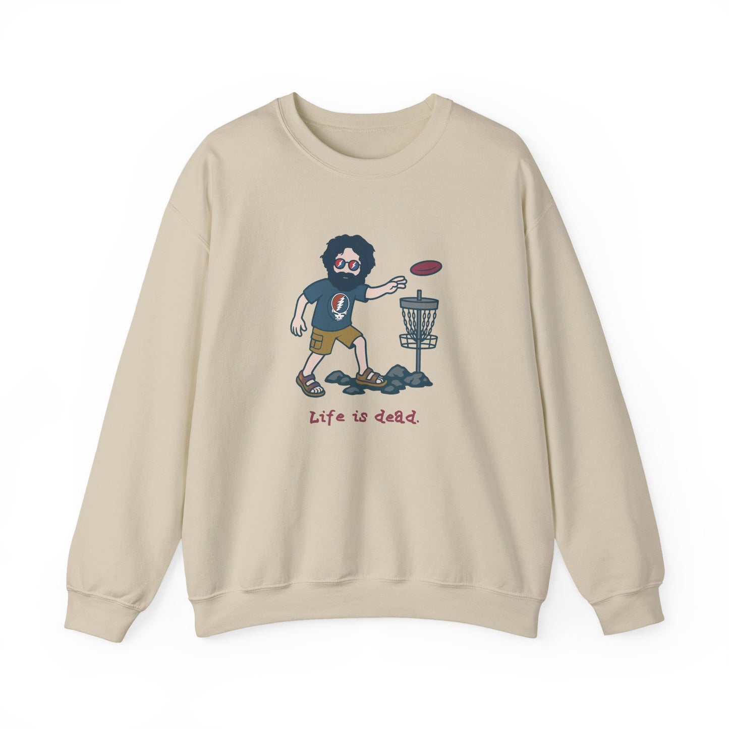 Disc Golfin' Jerry | Life is dead. Crewneck Sweatshirt