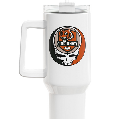 Cincinnati Football Stealie "Fat Man" Tumbler,  Double Insulated 40oz Travel Mug - NFL