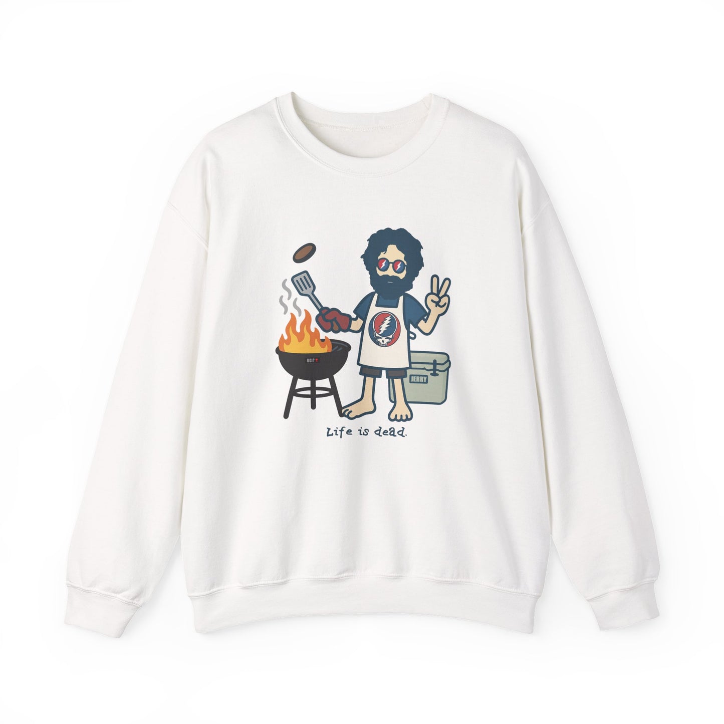 Grillin' Jerry | Life is dead. Crewneck Sweatshirt