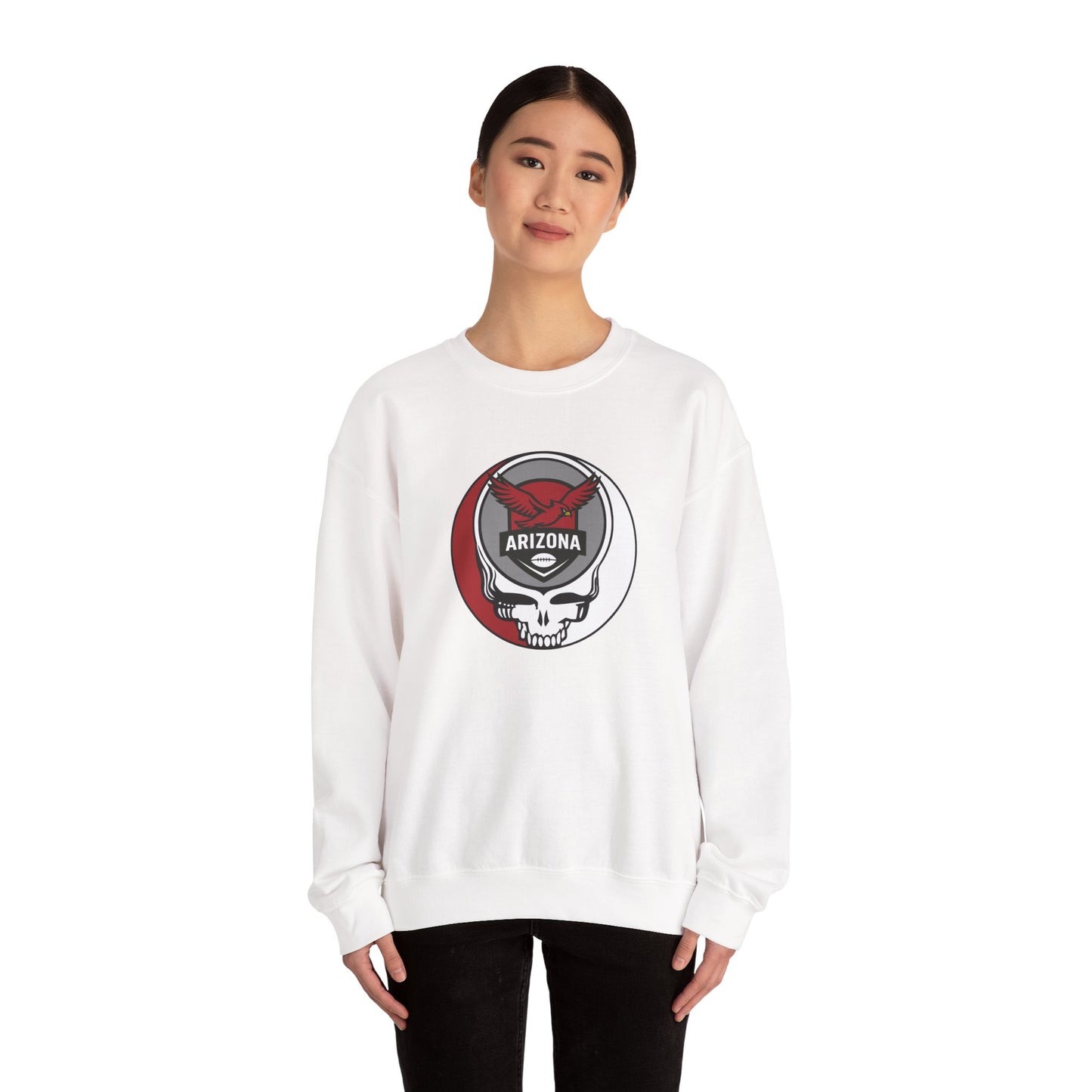 Arizona Cardinals Grateful Dead Stealie Crewneck Sweatshirt