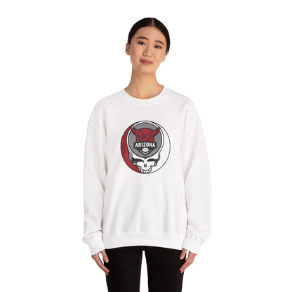 Arizona Cardinals Grateful Dead Stealie Crewneck Sweatshirt