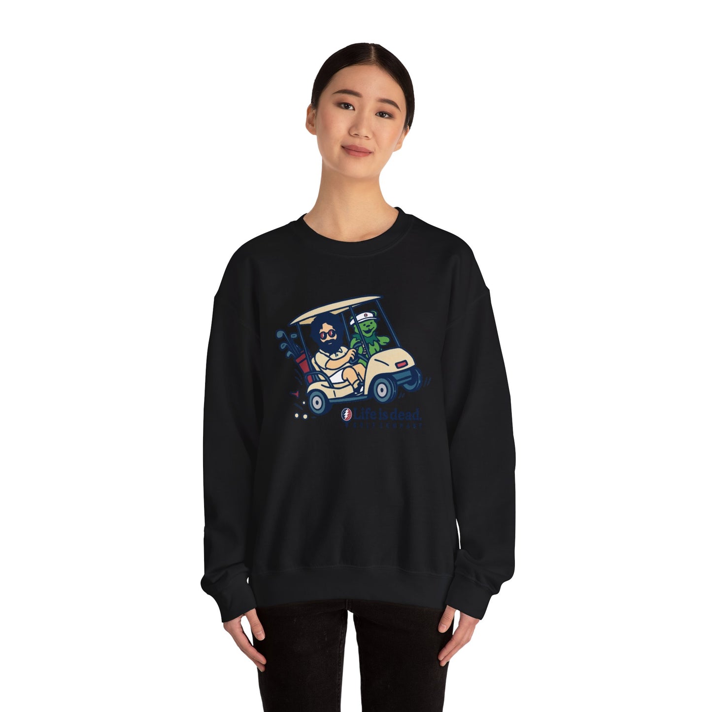 Joy Ridin' Jerry and The Bear | Life is dead. Crewneck Sweatshirt
