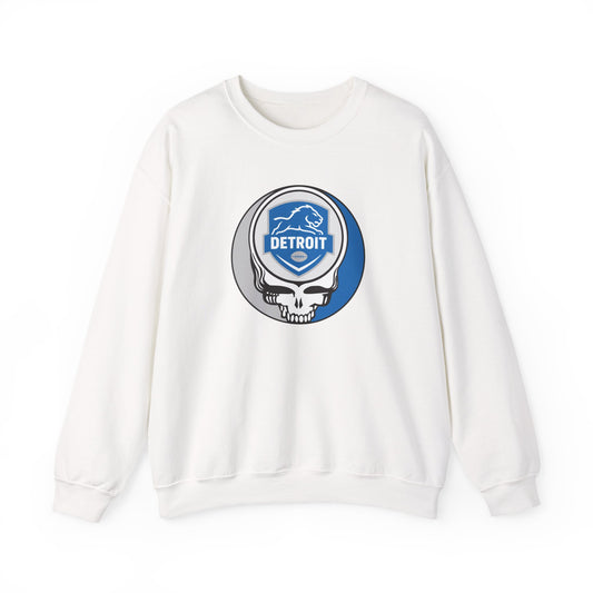 Detroit Football Grateful Dead Stealie Crewneck Sweatshirt