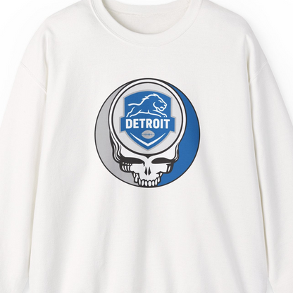 Detroit Football Grateful Dead Stealie Crewneck Sweatshirt