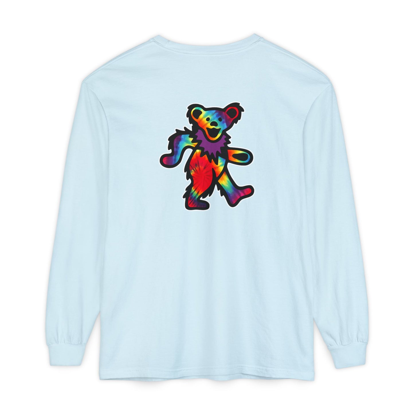 Grateful Dead Tie Dye Dancing Bear Two Sided Vineyard Collection Garment-dyed Long Sleeve T-Shirt