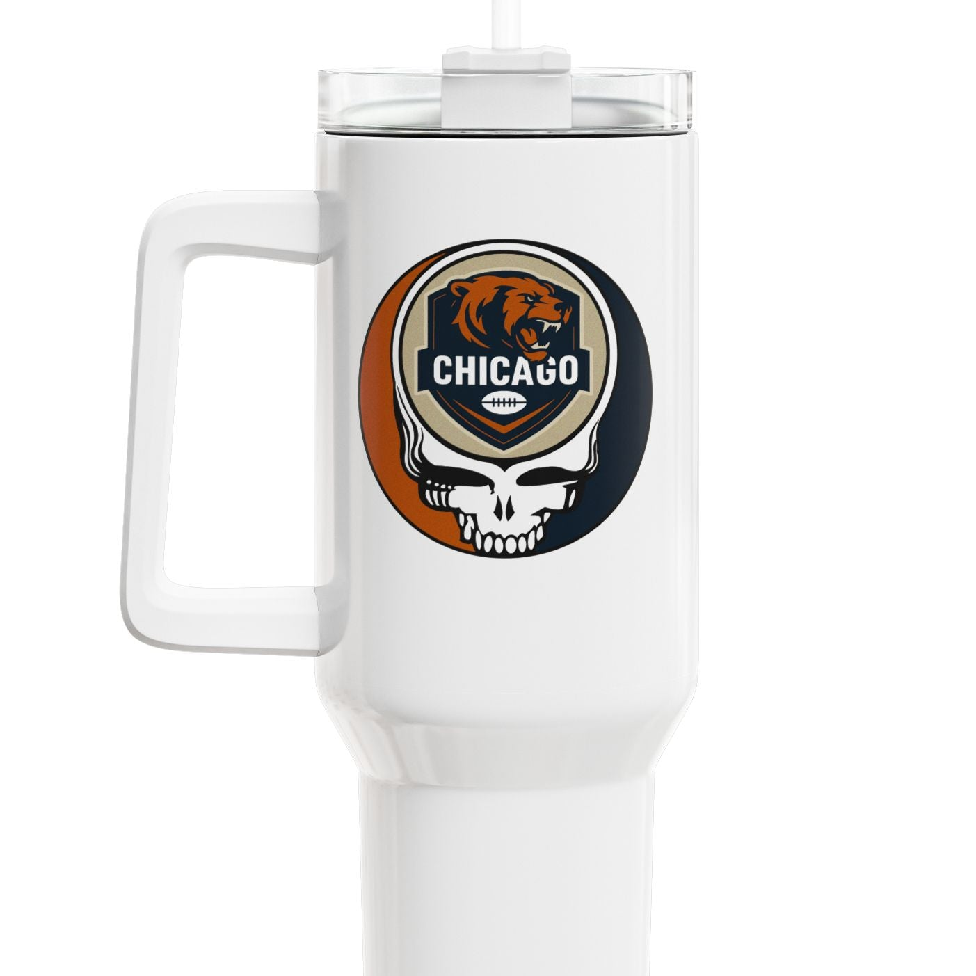 Chicago Football Stealie "Fat Man" Tumbler,  Double Insulated 40oz Travel Mug