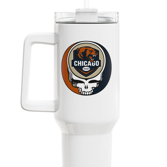 Chicago Football Stealie "Fat Man" Tumbler,  Double Insulated 40oz Travel Mug