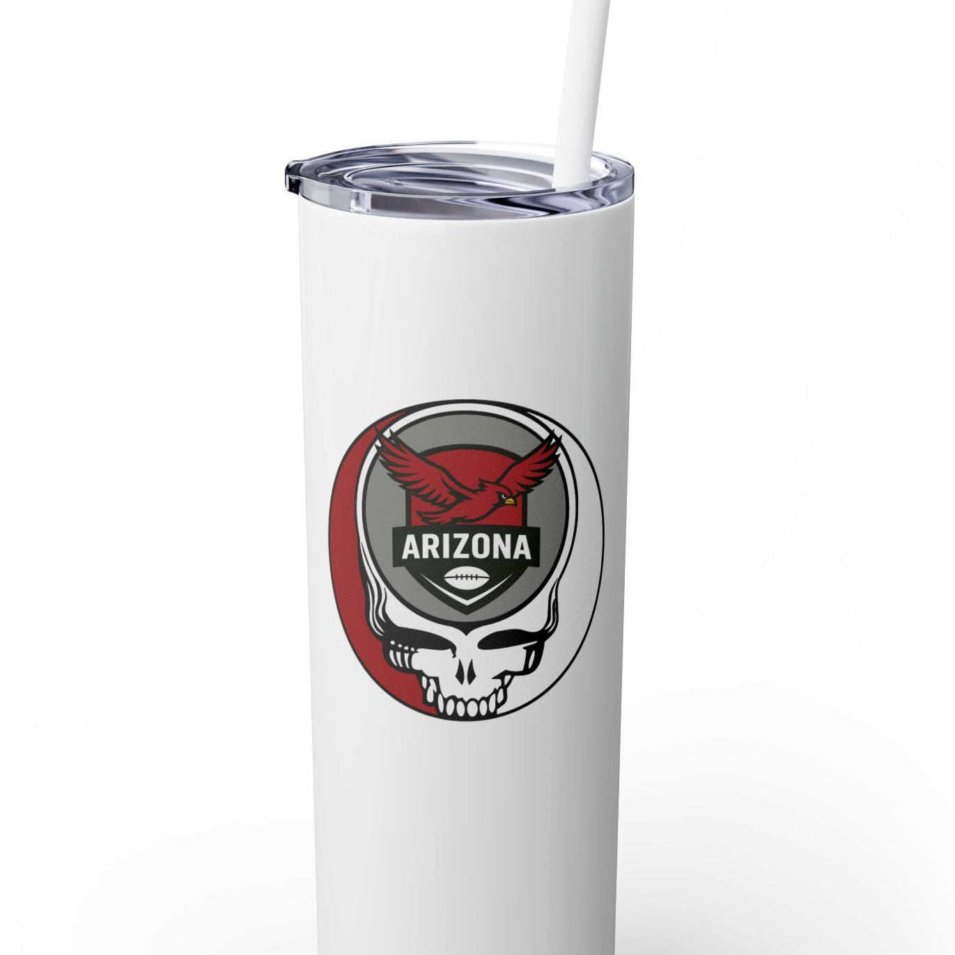 Arizona Football Stealie Skinny Tumbler with Straw, 20oz - NFL