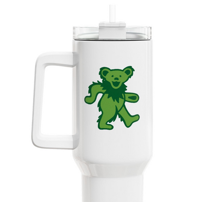 Green Dancing Bear "Fat Man" Tumbler,  Double Insulated 40oz Travel Mug