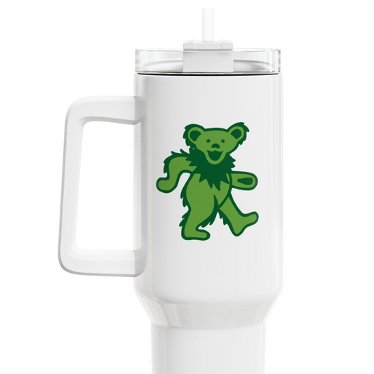 Green Dancing Bear "Fat Man" Tumbler,  Double Insulated 40oz Travel Mug