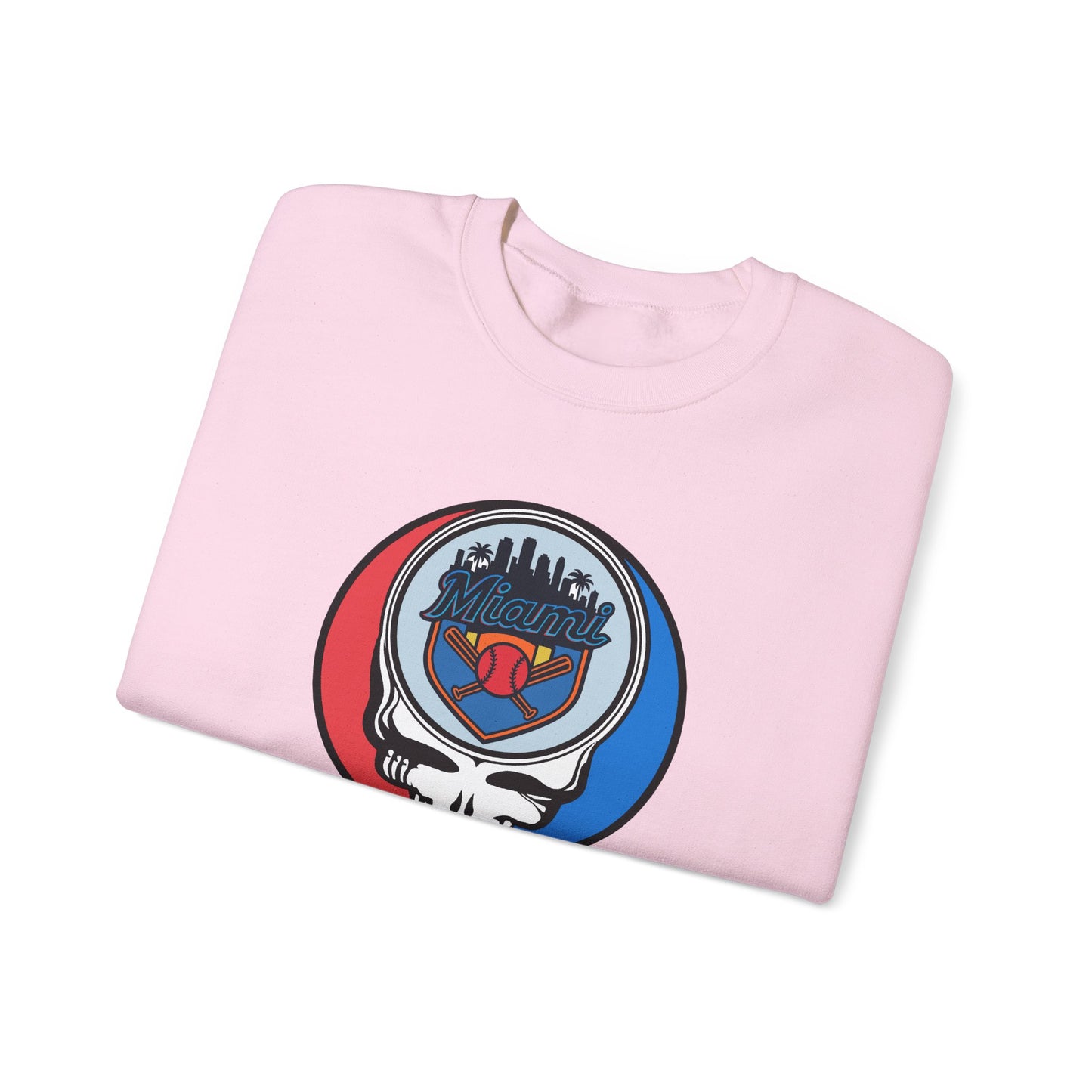 Miami Marlins Grateful Dead Stealie Crewneck Sweatshirt - MLB