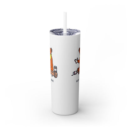 Snackin' Bear Skinny Tumbler with Straw, 20oz