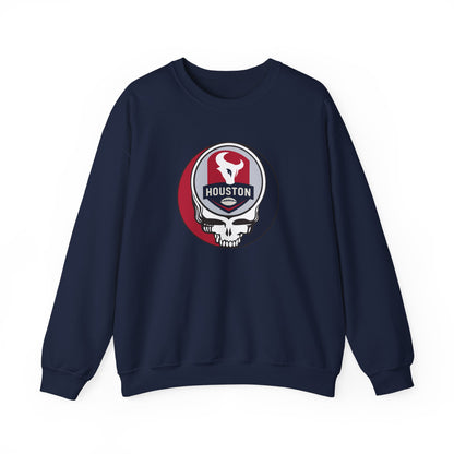 Houston Football Grateful Dead Stealie Crewneck Sweatshirt - NFL