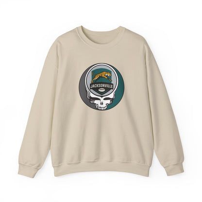 Jacksonville Football Grateful Dead Stealie Crewneck Sweatshirt - NFL