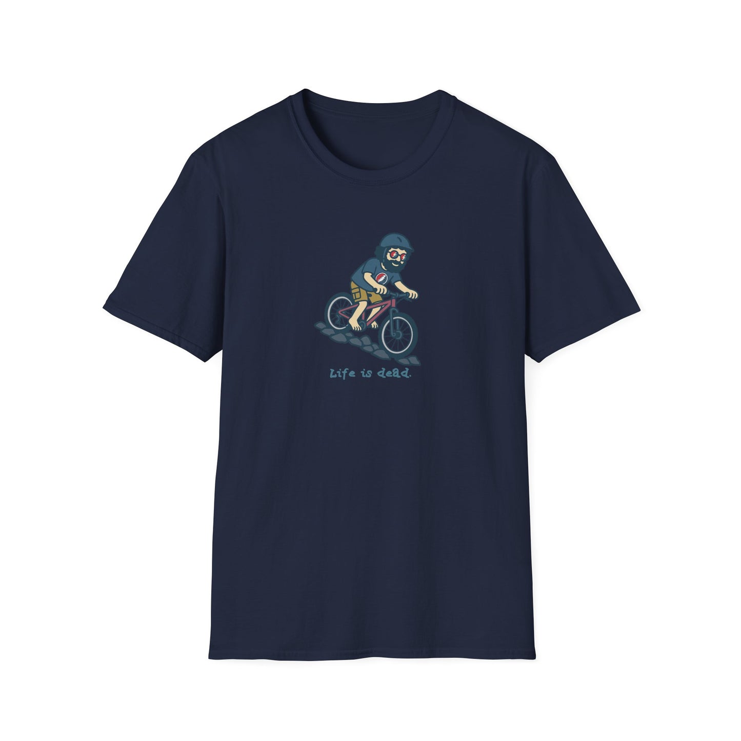 Mountain Bikin' Jerry - Life is dead. Grateful Dead TShirt