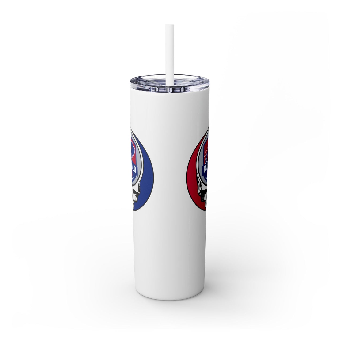 Buffalo Football Skinny Tumbler with Straw, 20oz - NFL