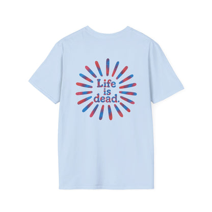 Tie Dye Sunburst and Jerry Life is dead. Grateful Dead T-Shirt