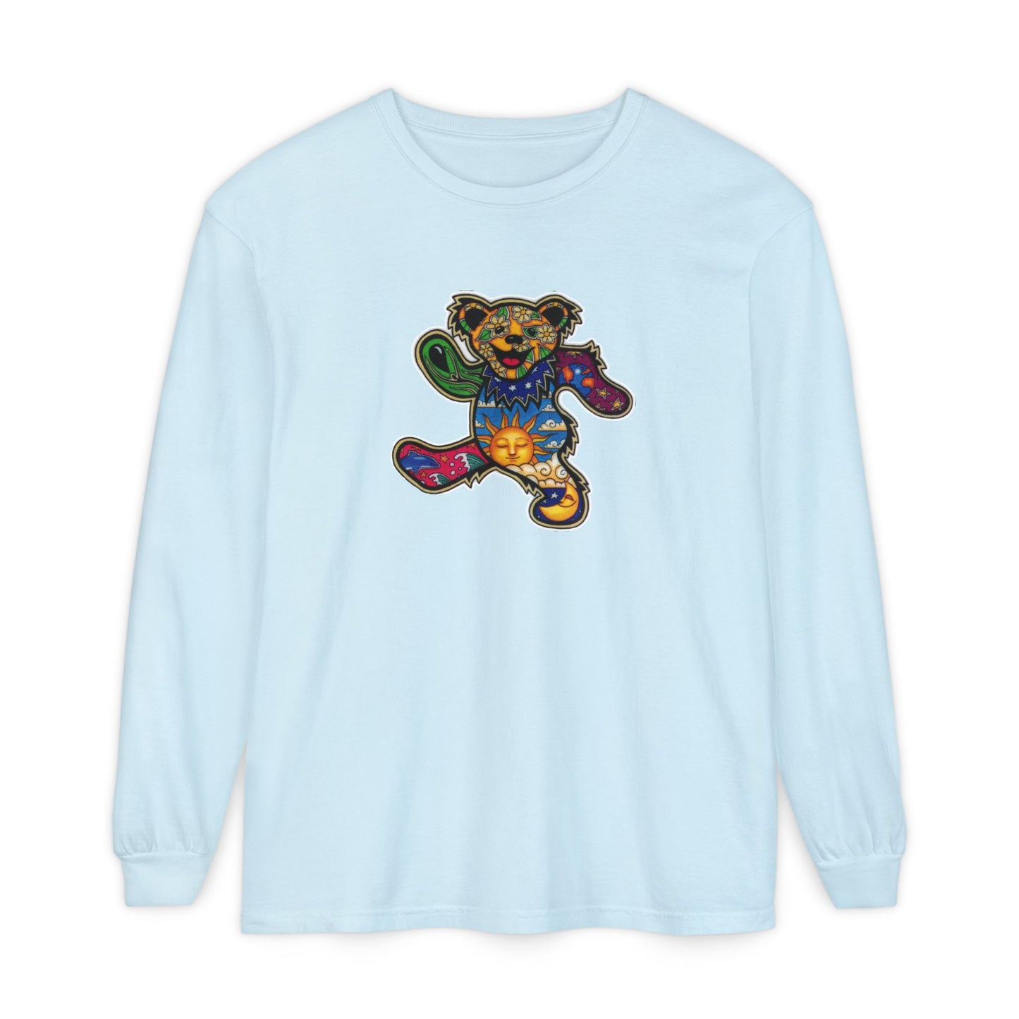 Patchwork Bear Double-Sided Vineyard Collection Garment-dyed Long Sleeve T-Shirt