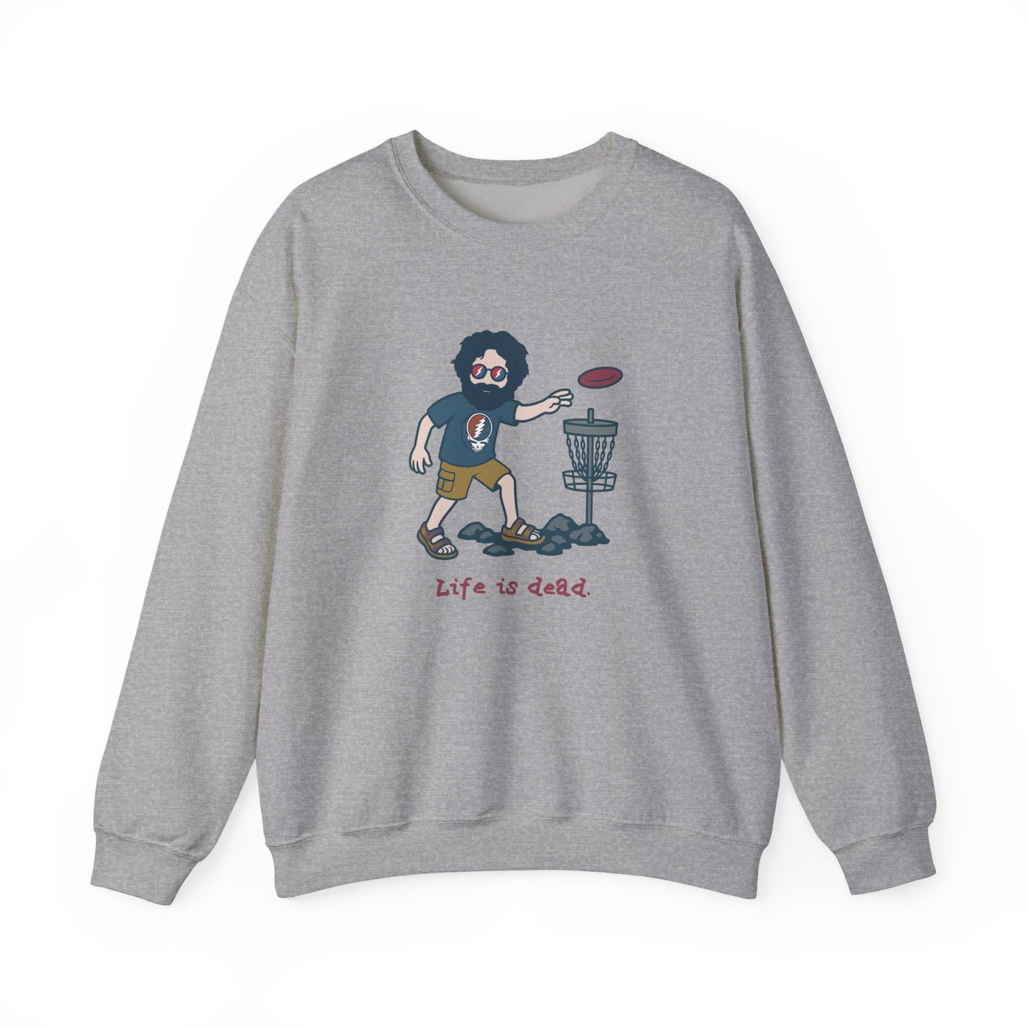 Disc Golfin' Jerry | Life is dead. Crewneck Sweatshirt