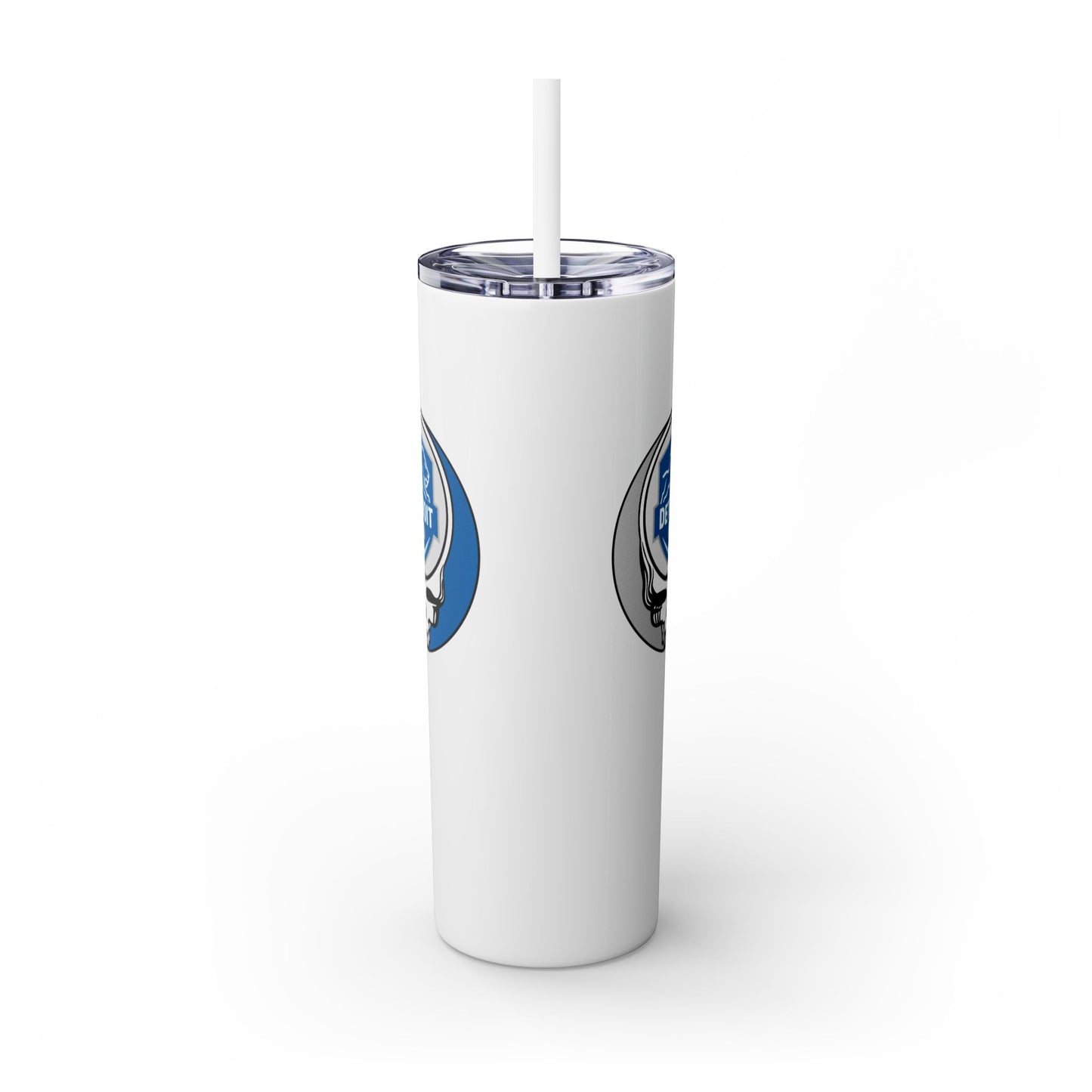 Detroit Football Stealie Skinny Tumbler with Straw, 20oz - NFL
