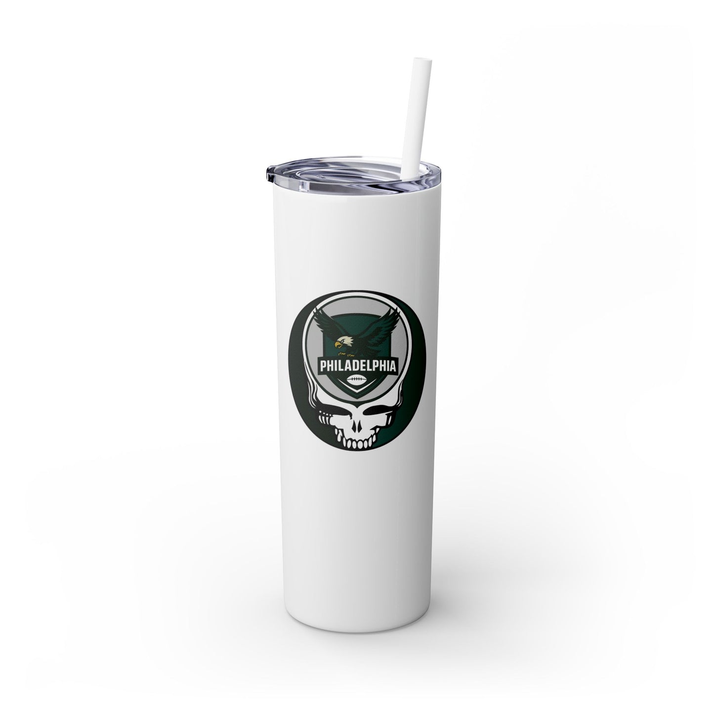 Philadelphia Football Stealie Skinny Tumbler with Straw, 20oz - NFL