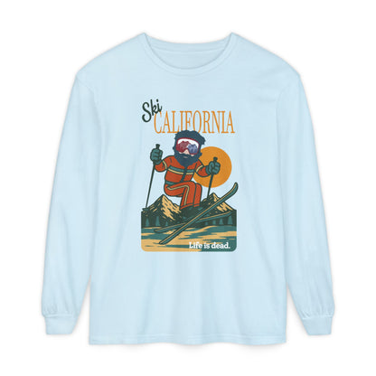 Ski California - Life is dead. Mountain Collection Garment-Dyed Long Sleeve T-Shirt