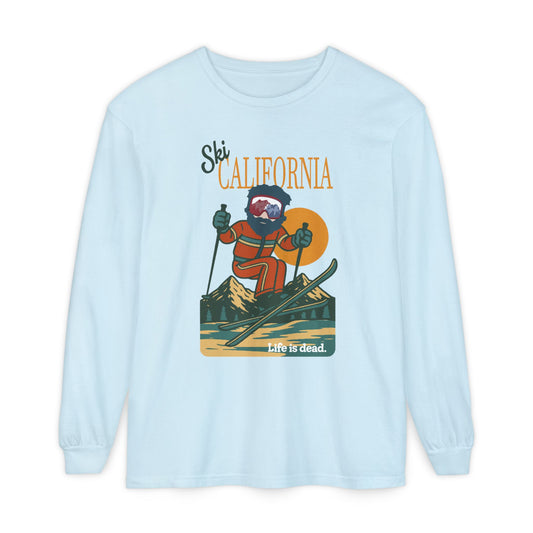 Ski California - Life is dead. Mountain Collection Garment-Dyed Long Sleeve T-Shirt