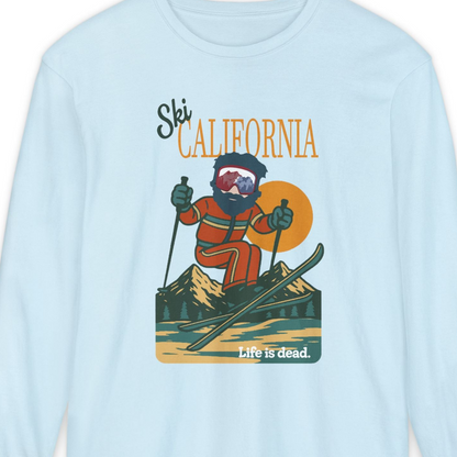 Ski California - Life is dead. Mountain Collection Garment-Dyed Long Sleeve T-Shirt