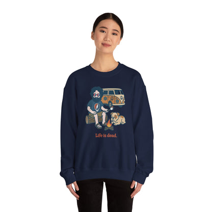 Jerry and Frank are Camping | Life is dead. Crewneck Sweatshirt