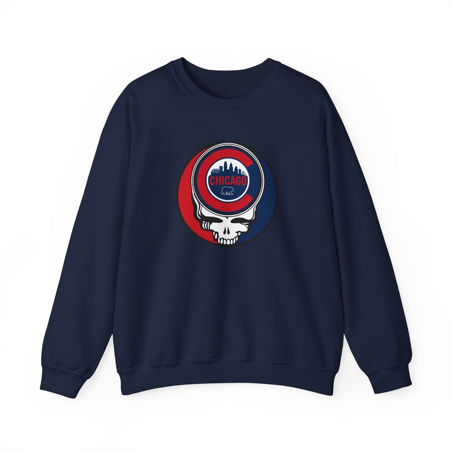 Chicago Cubs Stealie Grateful Dead Crewneck Sweatshirt - MLB