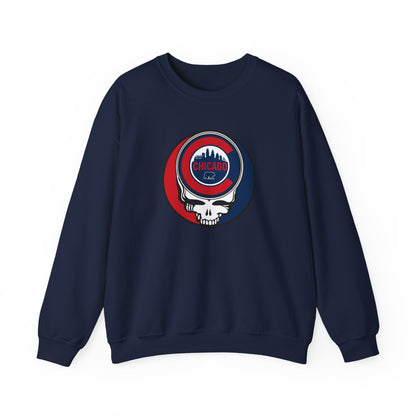 Chicago Cubs Stealie Grateful Dead Crewneck Sweatshirt - MLB
