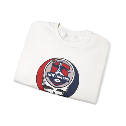 New England Football Grateful Dead Stealie Crewneck Sweatshirt - NFL
