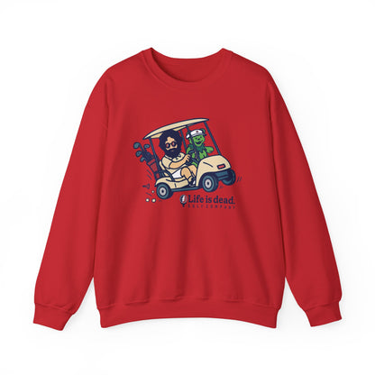 Joy Ridin' Jerry and The Bear | Life is dead. Crewneck Sweatshirt