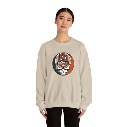 Cincinnati Football Grateful Dead Stealie Crewneck Sweatshirt - NFL