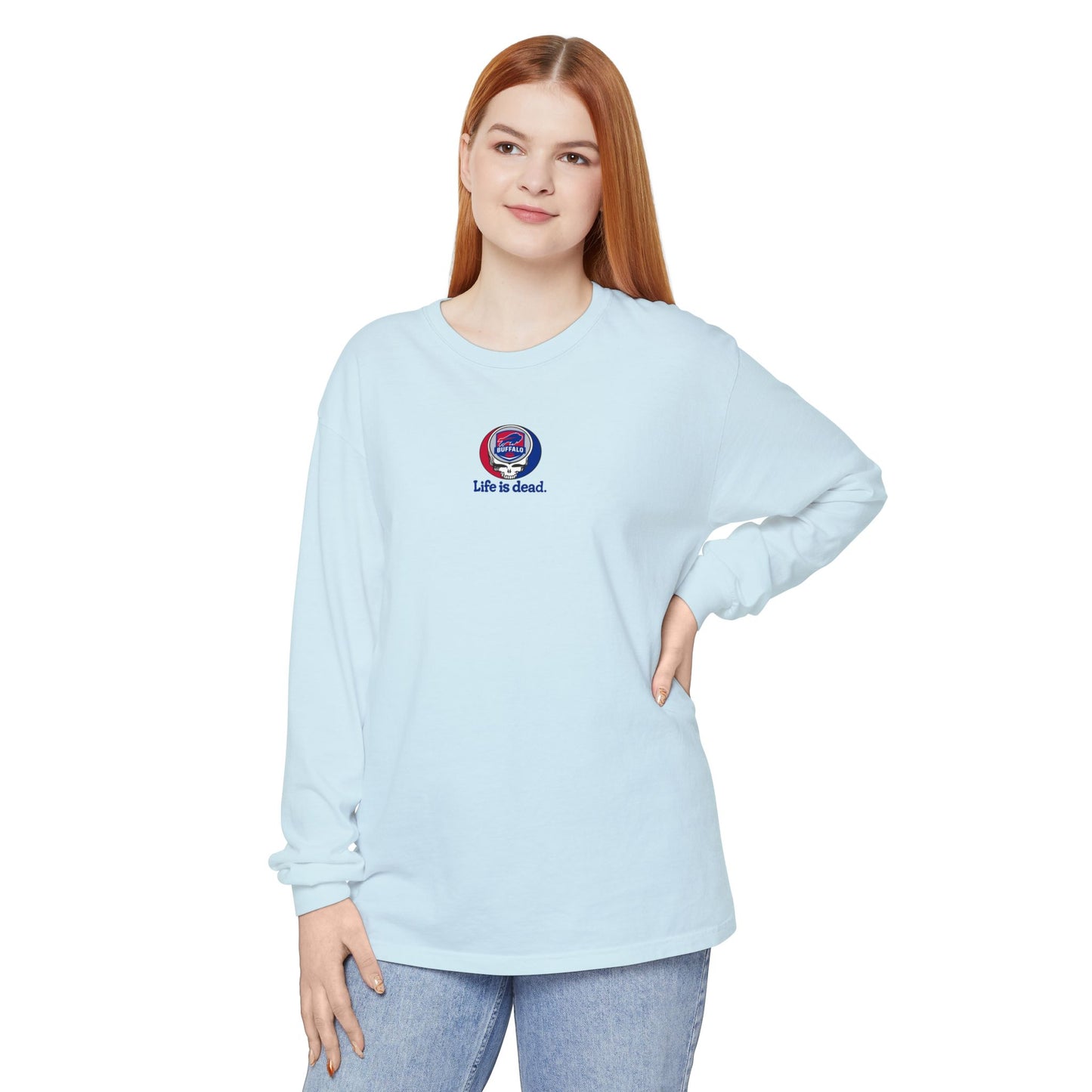 Life is dead. Grateful Grateful Gridiron Collection Buffalo Football Stealie Garment-Dyed Long Sleeve