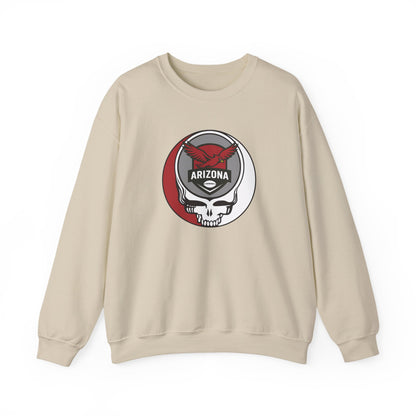 Arizona Cardinals Grateful Dead Stealie Crewneck Sweatshirt