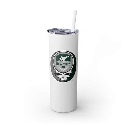 New York Football Skinny Tumbler with Straw, 20oz - NFL