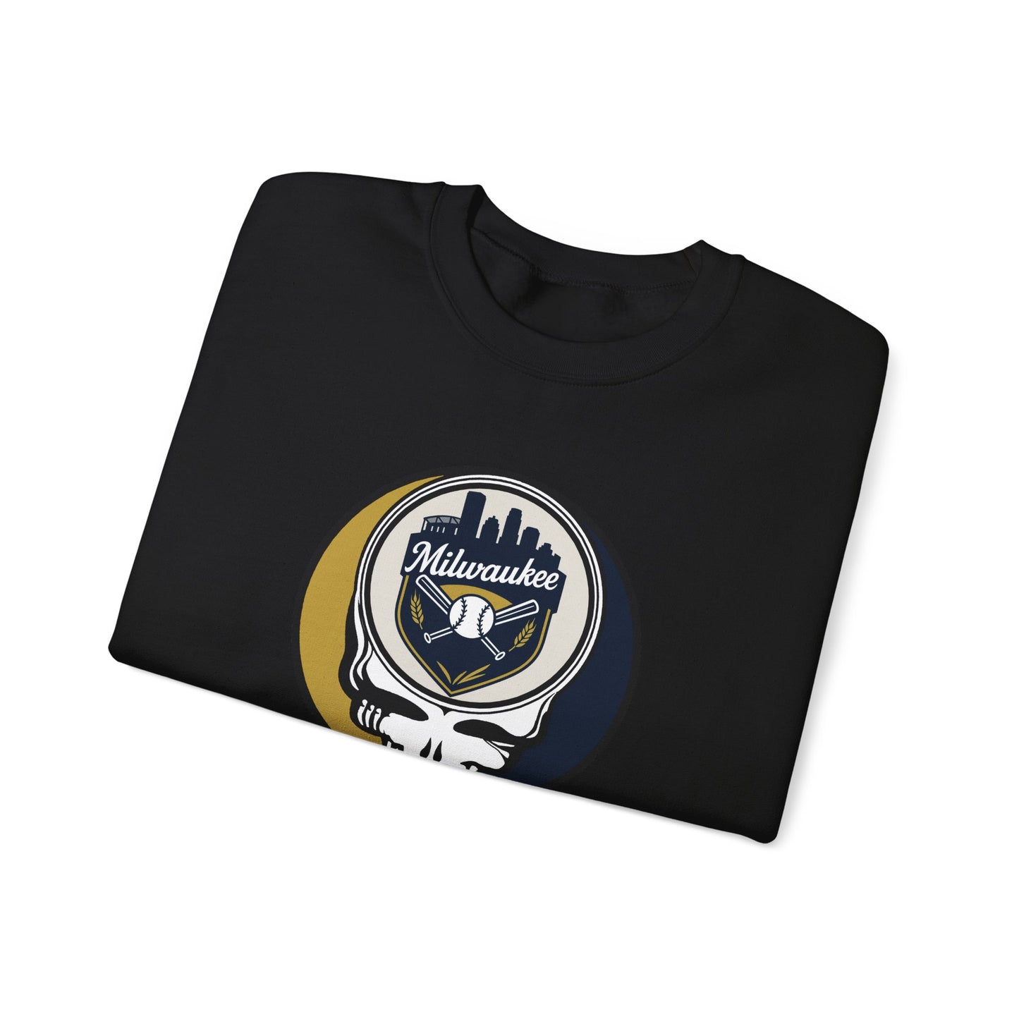 Milwaukee Brewers Stealie Grateful Dead Crewneck Sweatshirt - MLB