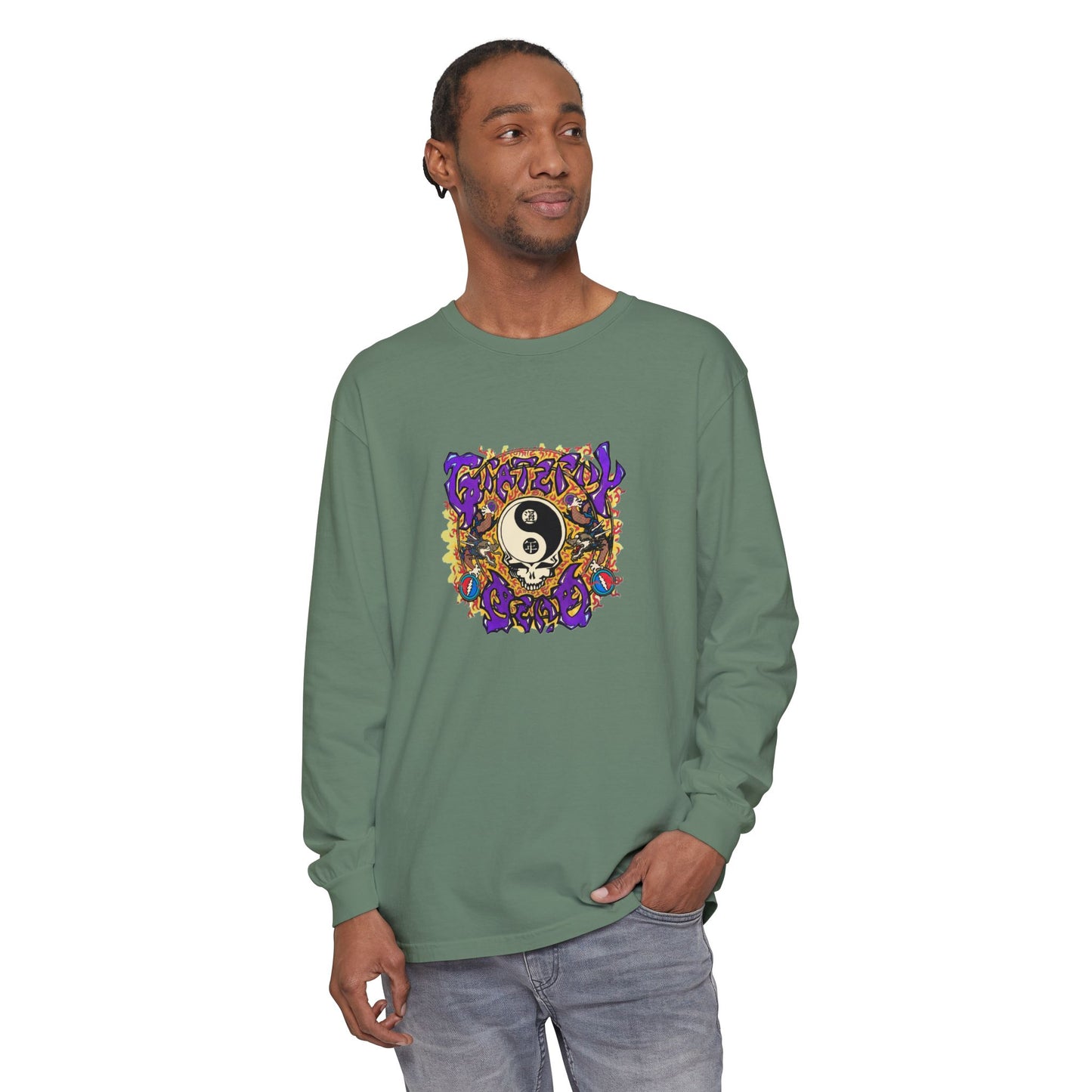 Grateful Dead Chinese New Year Concert Two-Sided Long-Sleeve Tee - Garment-dyed