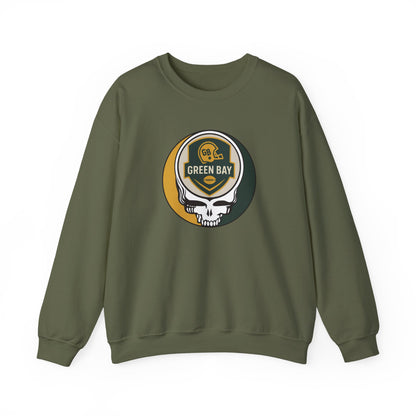 Green Bay Football Grateful Dead Stealie Crewneck Sweatshirt