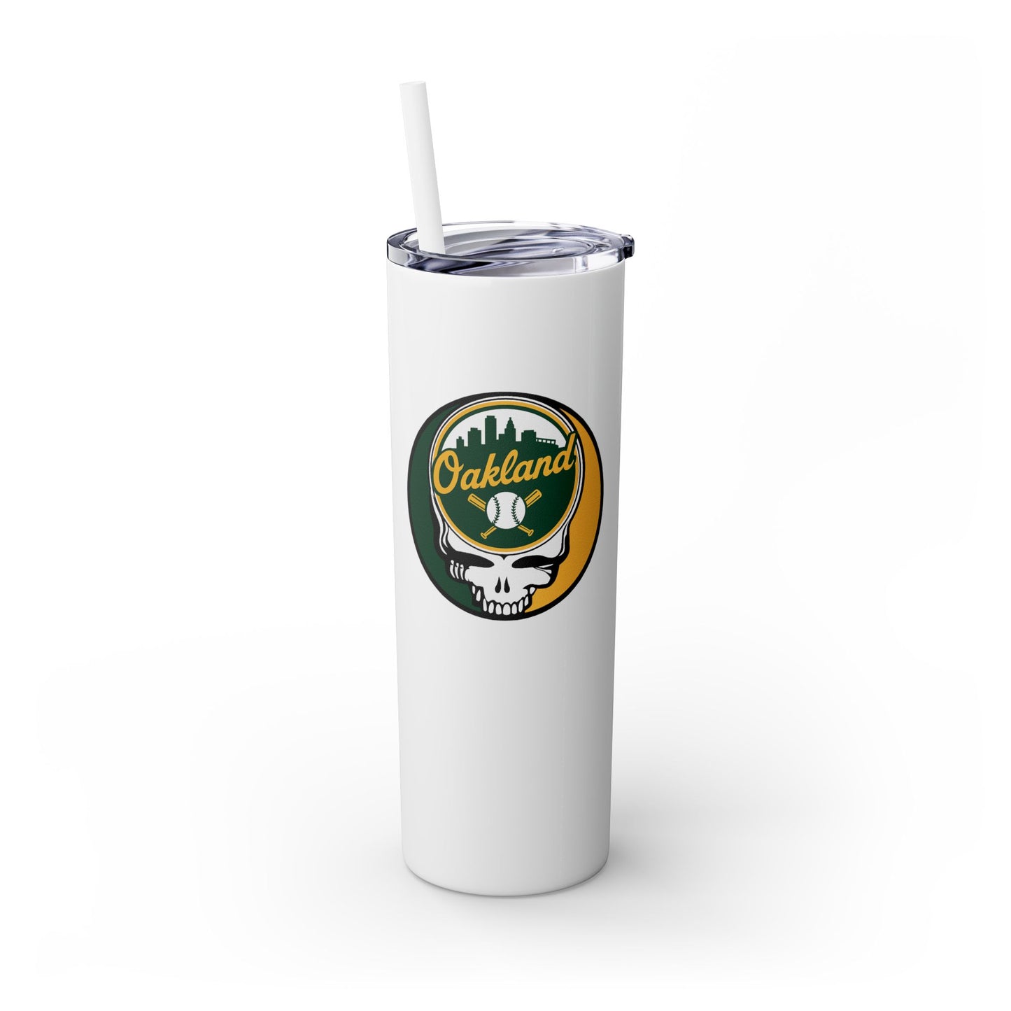 Oakland A's Skinny Tumbler with Straw, 20oz